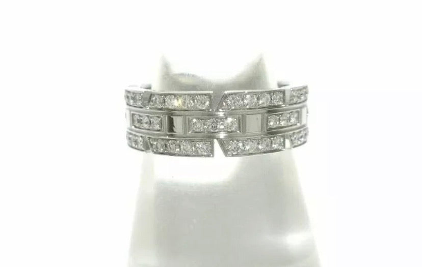 Cartier Tank Francaise Full Diamond 18KT White Gold Ring #49