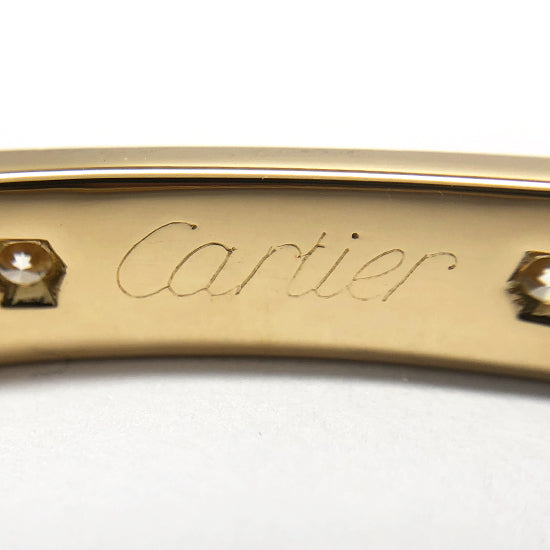 Cartier 10 Diamond 18KT Yellow Gold Love Bracelet Size 17