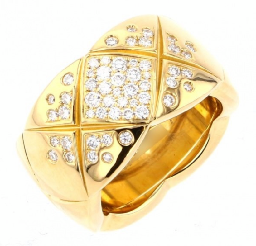 CHANEL Diamond Large CoCo Crush 18KT Yellow Gold Ring Size 55/ 7