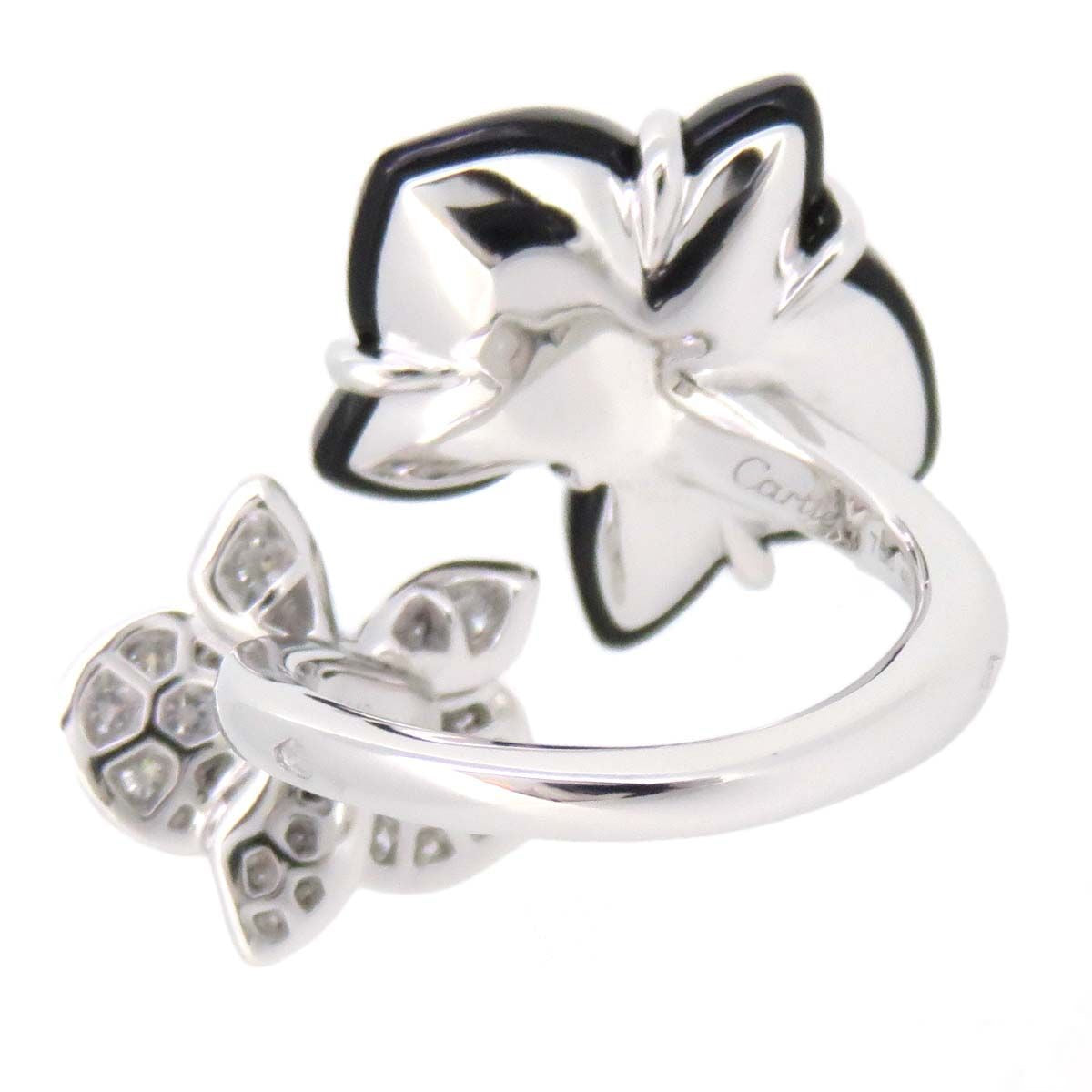 Cartier Caresse D’Orchidees Diamond Onyx White Gild Ring 5