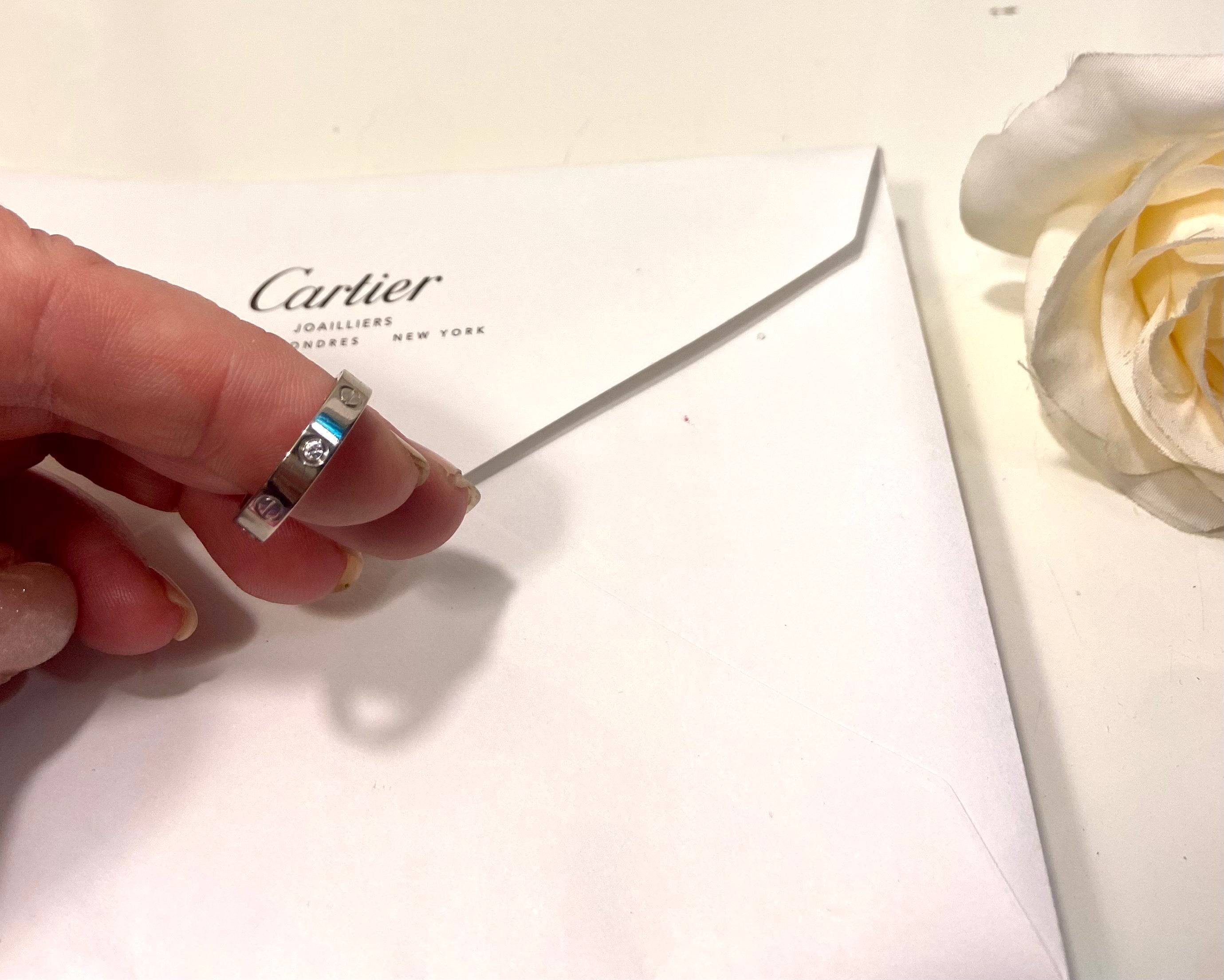 Cartier Wedding/ Mini 18KT White Gold Love Ring Size 51/ US 5