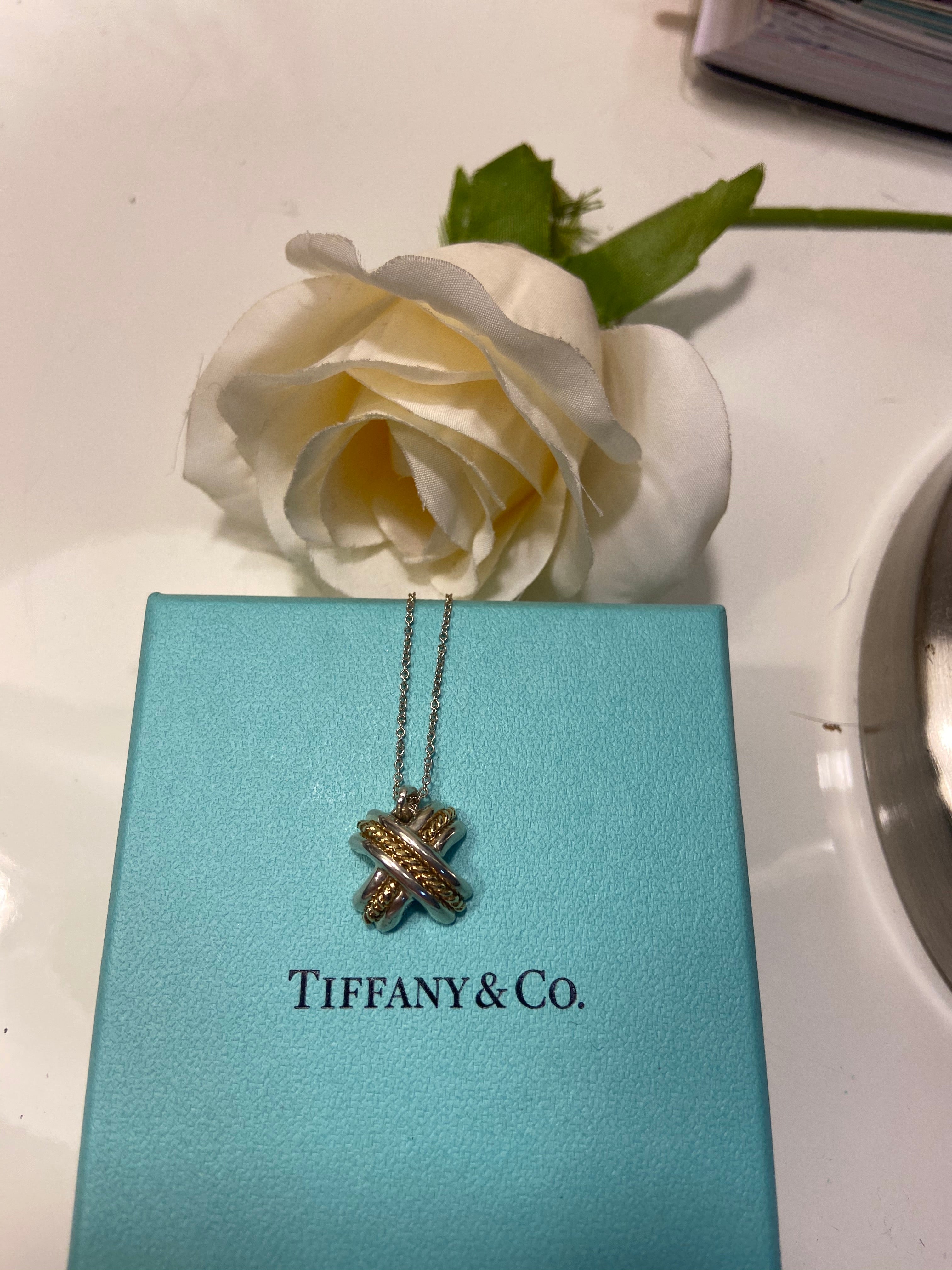Tiffany & Co. Signature X 18KT Gold & Sterling Silver Necklace