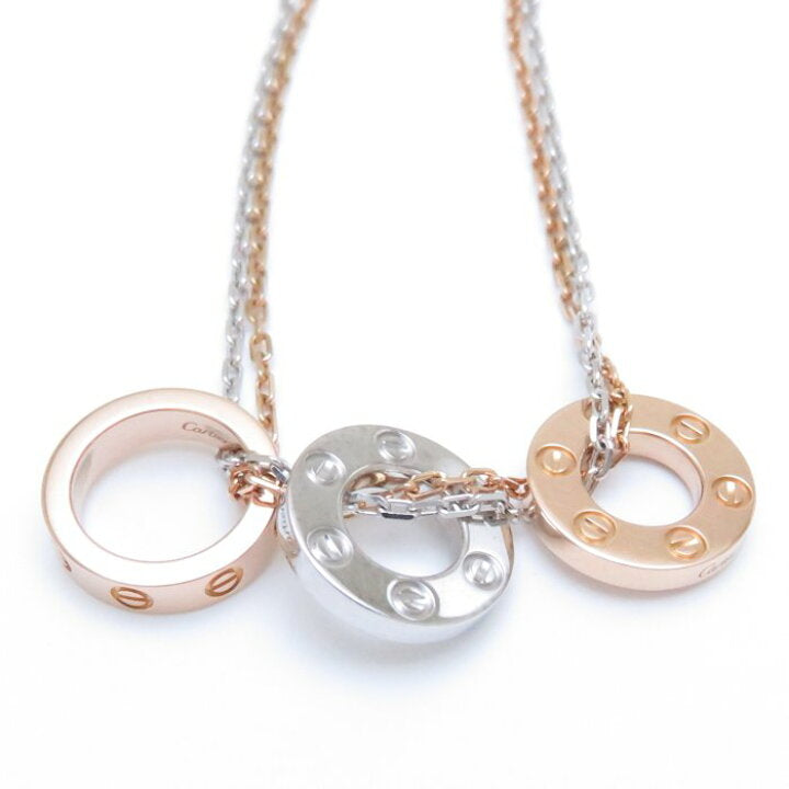 Cartier 6 Diamond Love Ring Pendant & Chain ~Necklace