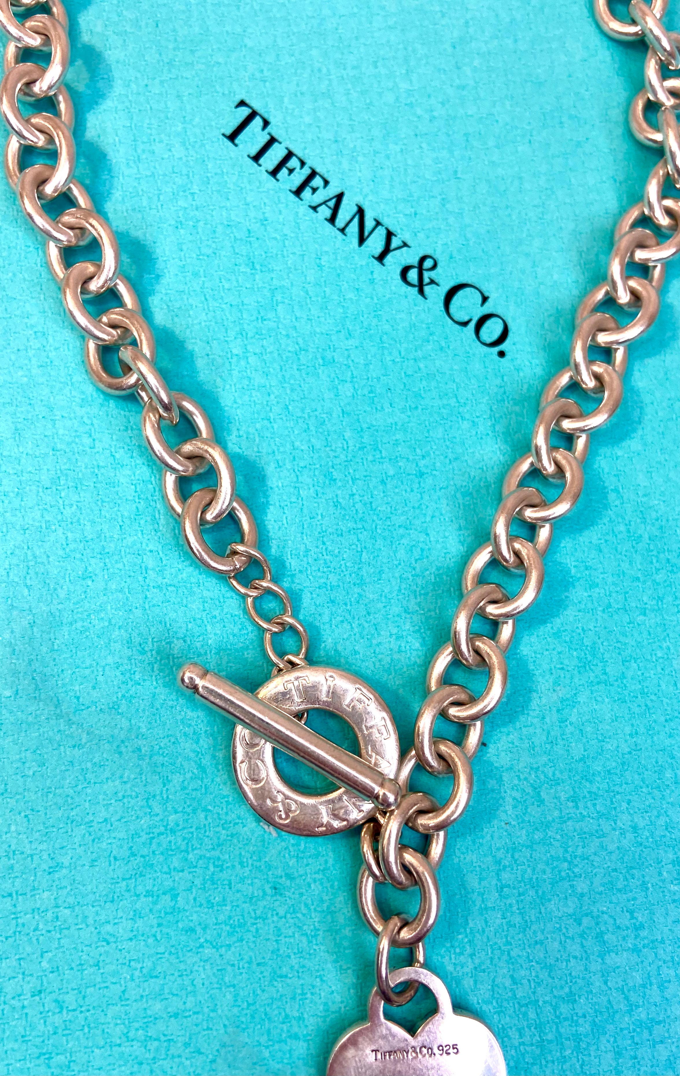 Tiffany & Co. Heart Tag 925 Sterling Silver Toggle Necklace