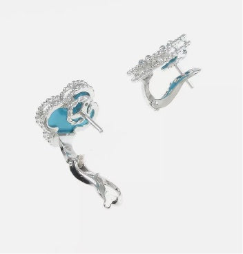 Van Cleef & Arpels Turquoise Vintage Alhambra Ear Studs