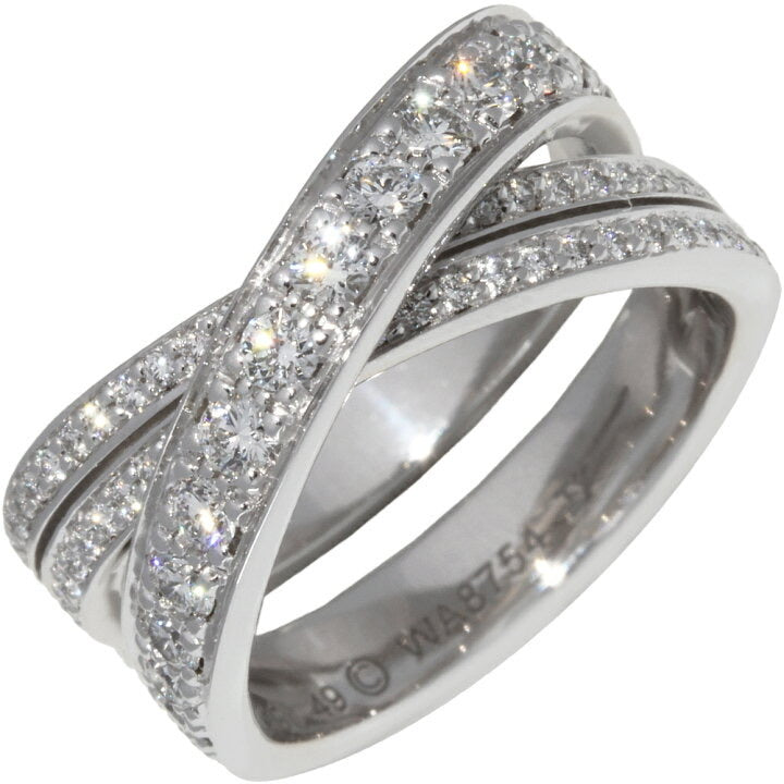Cartier Diamond Paris Nouvelle Vague Crossover Ring Size 5