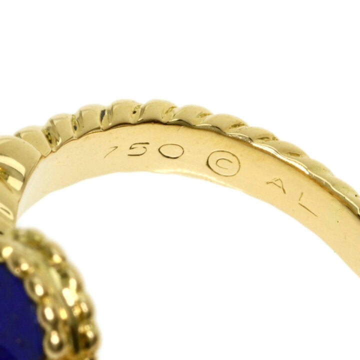 Van Cleef & Arpels Lapis Lazuli Vintage Alhambra 18KT Yellow Gold Ring