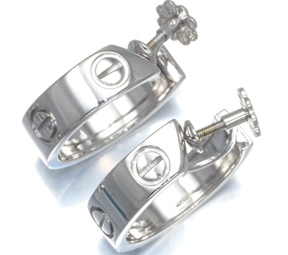 Cartier 18KT White Gold Love Earrings