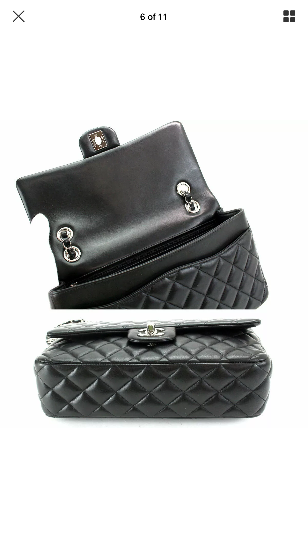 CHANEL CC Embellishments Double Flap Black Caviar Handbag
