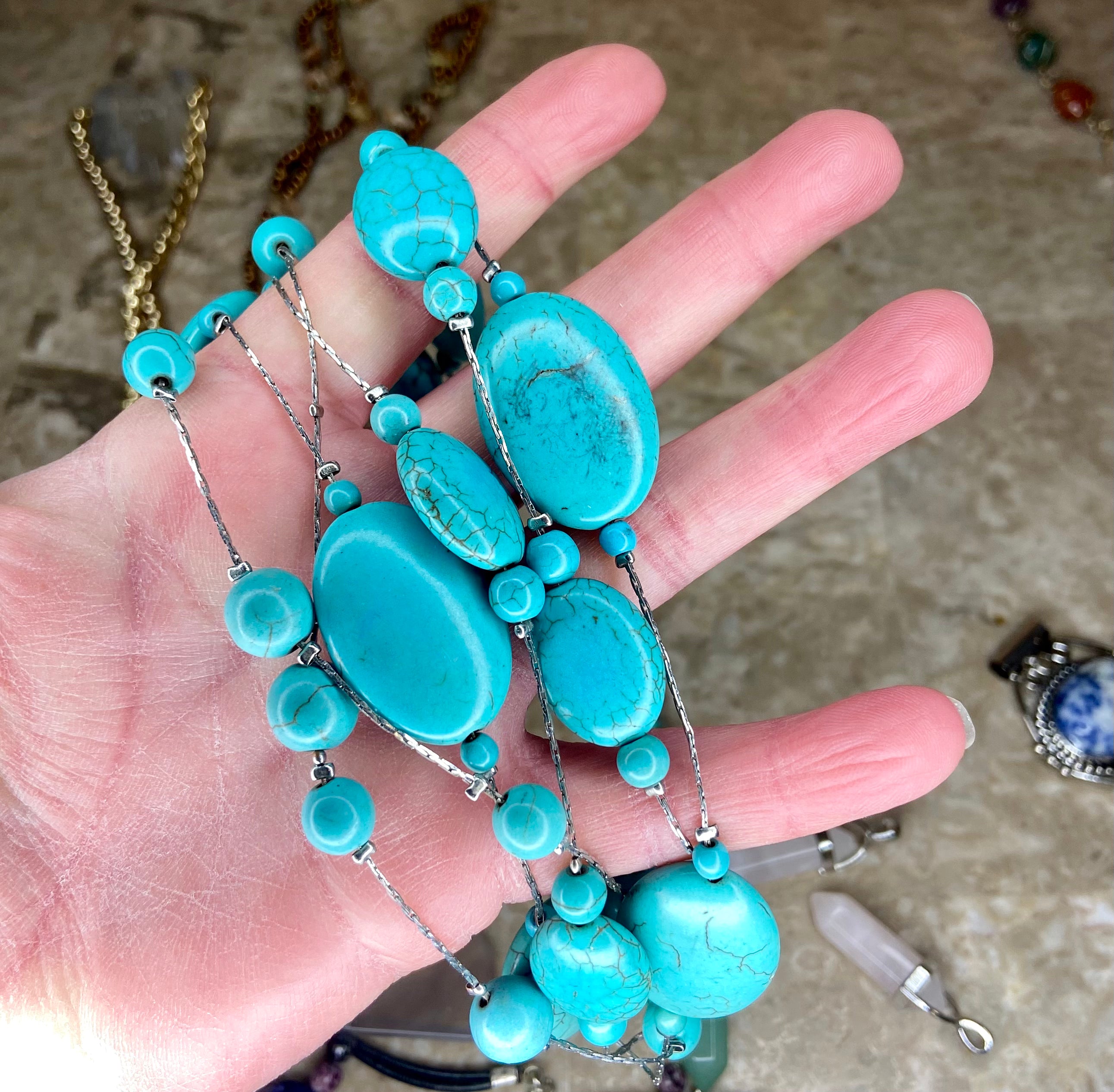 Bundle of Natural Stone Jewelry, Pendants, Turquoise, Amethyst, Druzy Reseller, Misc