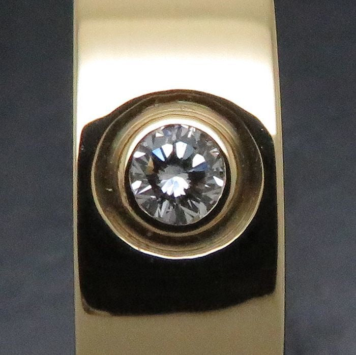 Cartier 3P Diamond Yellow Gold Love Ring #51/ 5.5