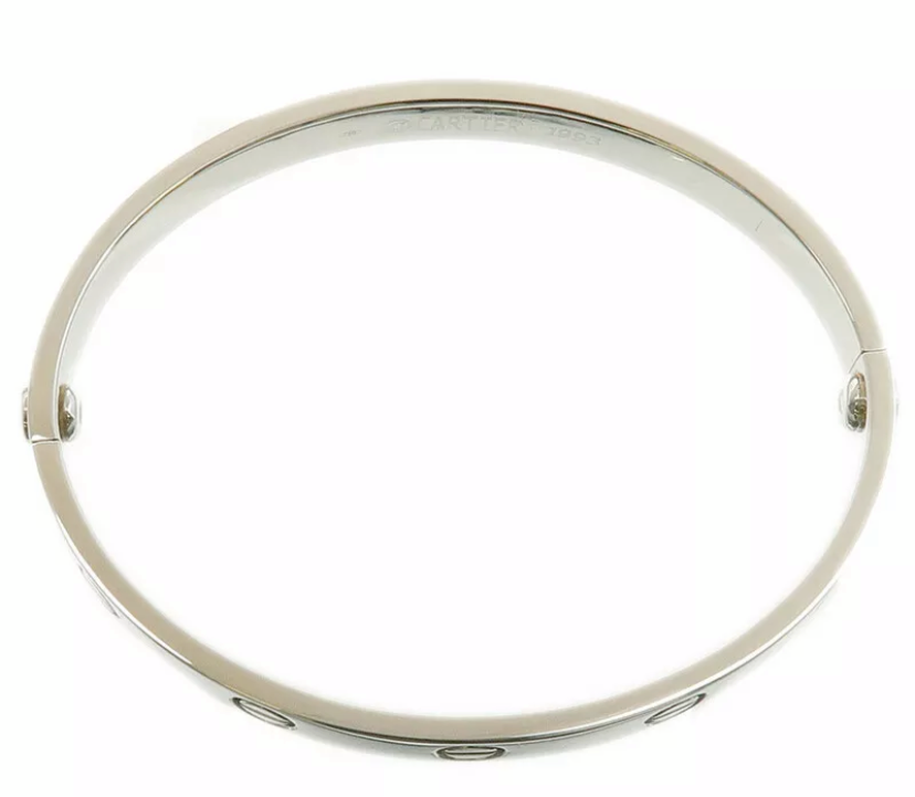 Cartier 18KT White Gold Love Bracelet Size #16 w/ Cert