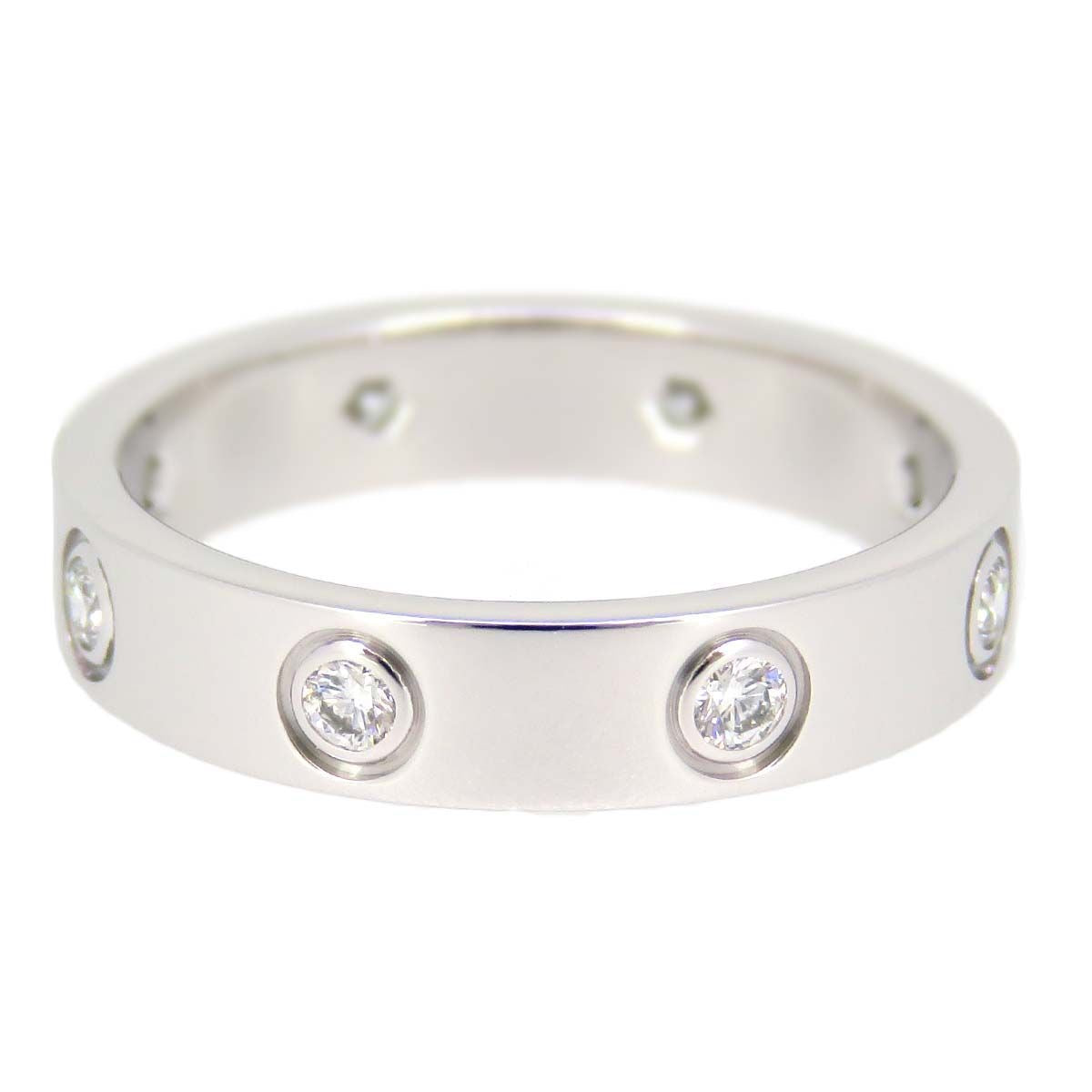 Cartier 8P Full Diamond Mini Wedding Love Ring 18KT White Gold #50/ 5