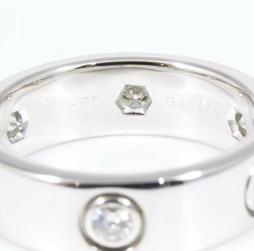 Cartier Full Diamond 18KT Gold Love Ring Size 5.75