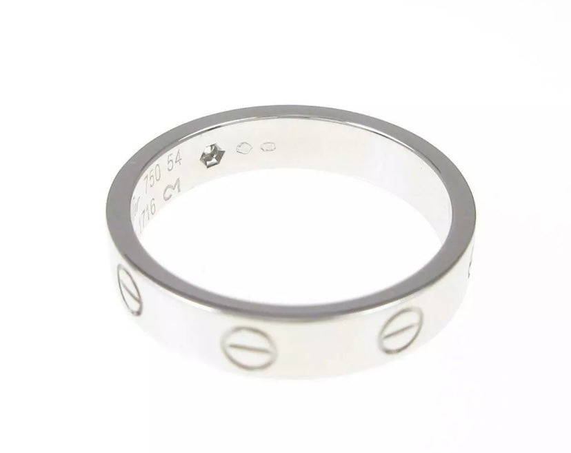 Cartier Diamond Wedding 18KT White Gold Love Ring w/ Certificate