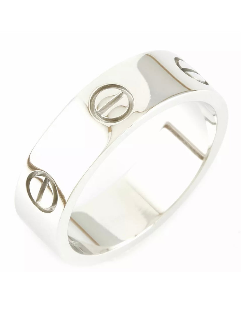 Cartier 18KT White Gold Love Ring Size 58/ US 9