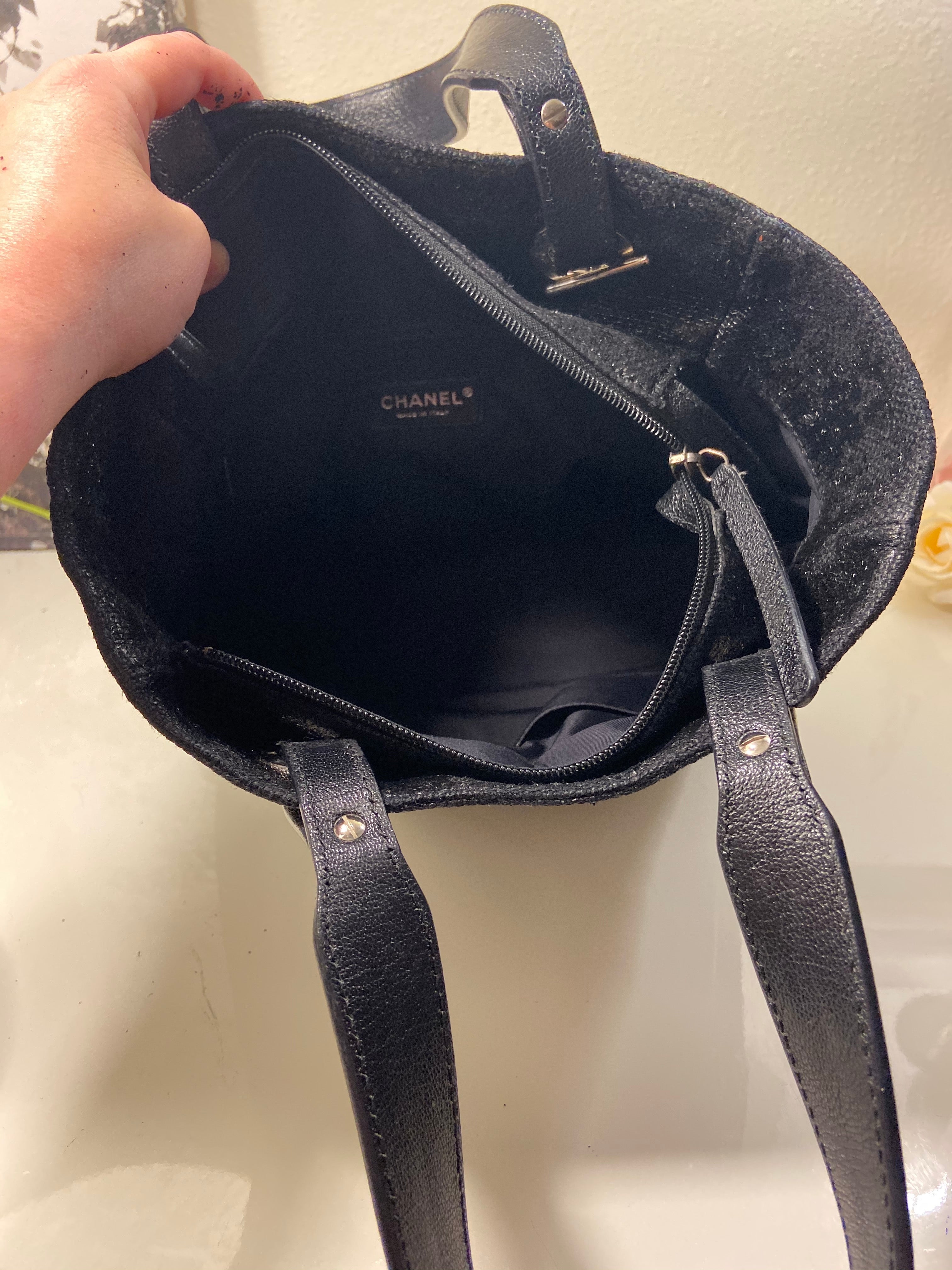 CHANEL Black Medium Paris Biarritz Tote Handbag