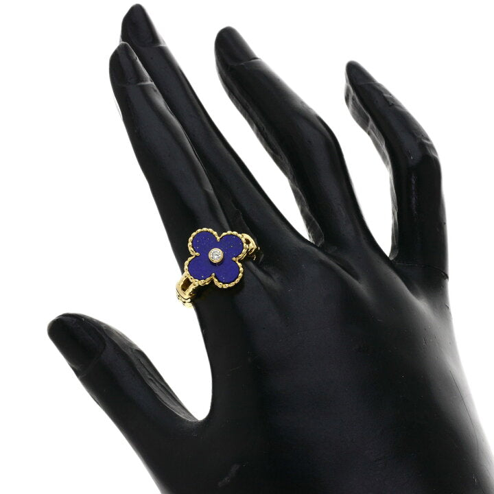 Van Cleef & Arpels Lapis Lazuli Vintage Alhambra 18KT Yellow Gold Ring