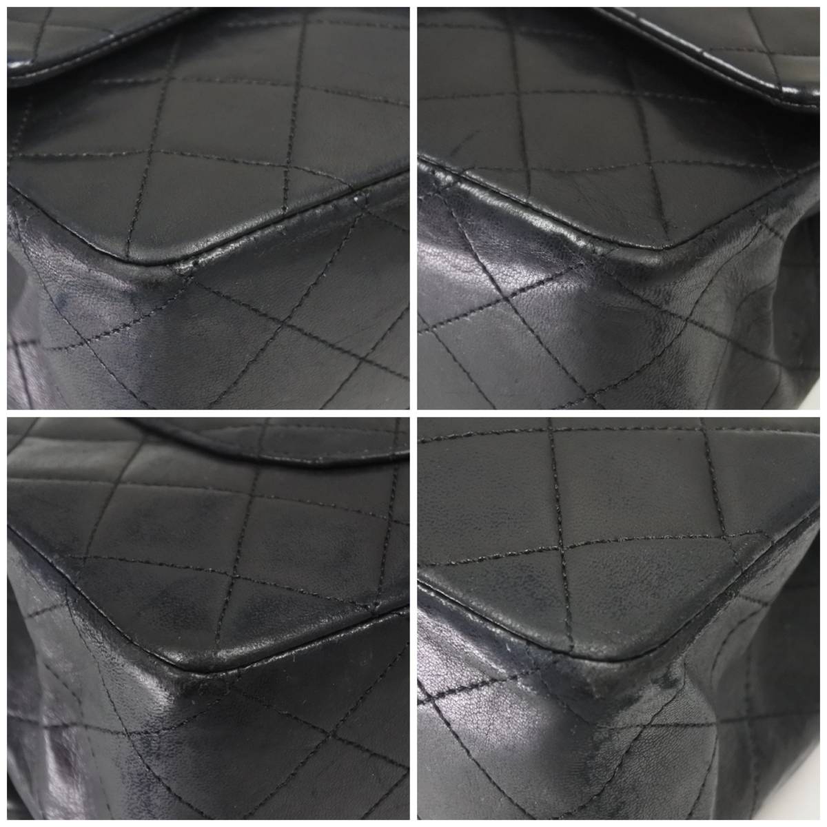 CHANEL Black Lambskin 25 Double Flap Handbag