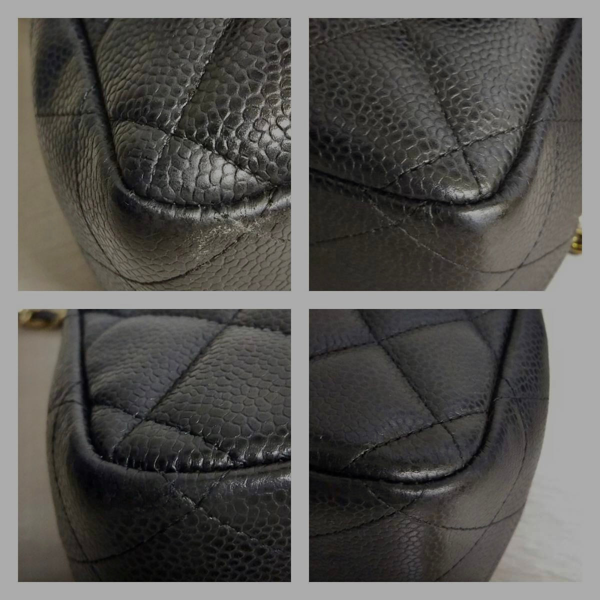 CHANEL Black Caviar Gold Hardware Jumbo 30cm Double Flap Bag