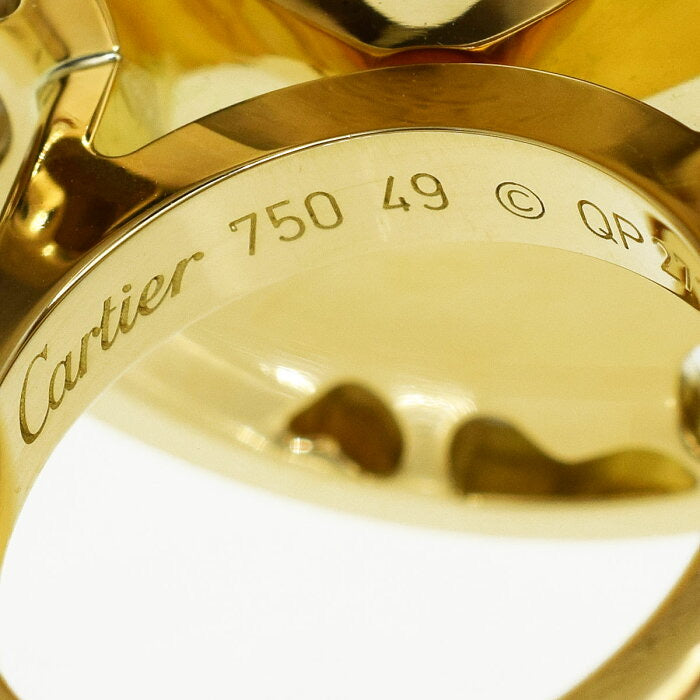 Cartier De Panthere Diamond Emerald 18KT Yellow Gold Ring #49/ US 5