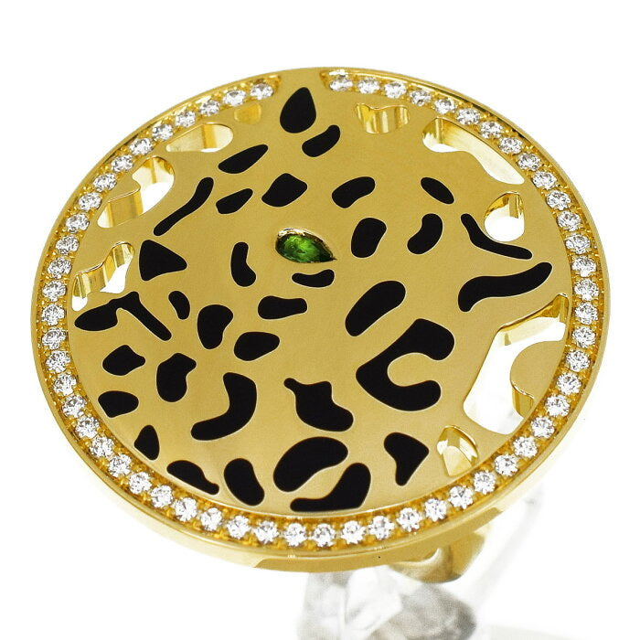Cartier De Panthere Diamond Emerald 18KT Yellow Gold Ring #49/ US 5
