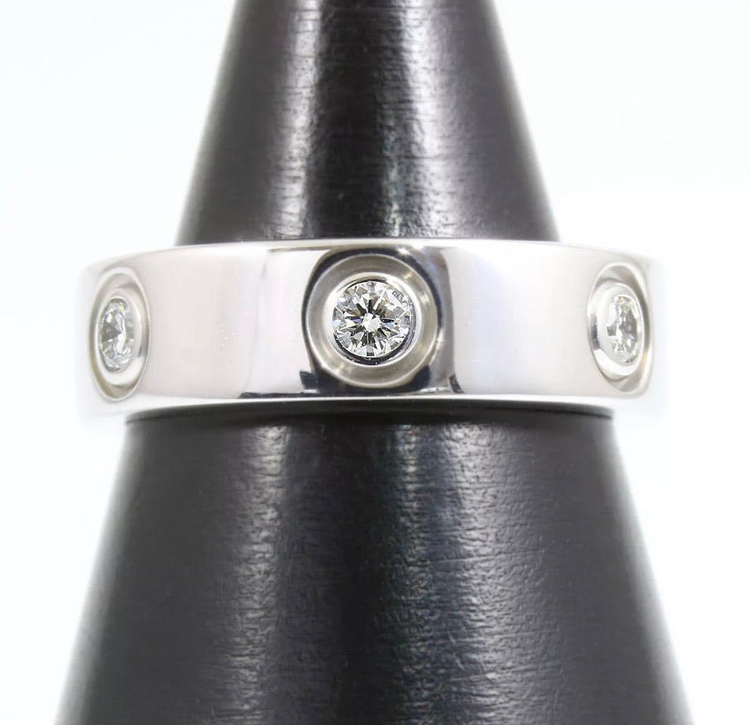 Cartier Full Diamond 18KT Gold Love Ring Size 5.75