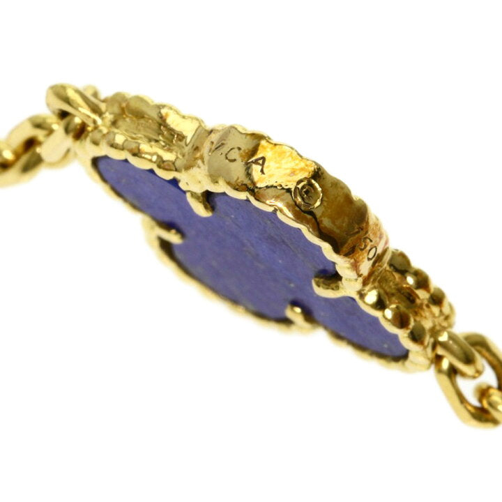 Van Cleef & Arpels Lapis Lazuli Vintage Alhambra 20 Motif 18Kt Yellow Gold Necklace