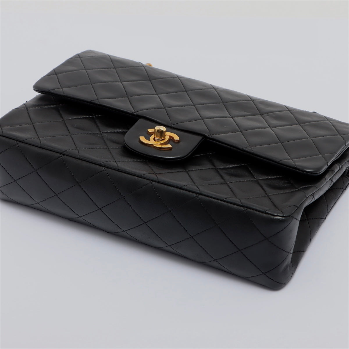 CHANEL Vintage Black Lambskin GHW Double Flap Bag