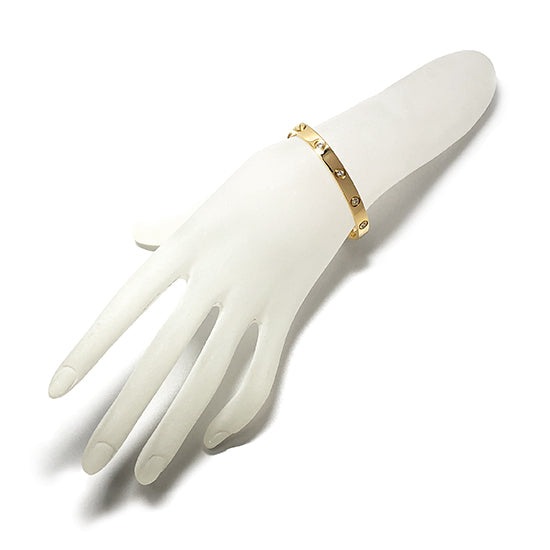 Cartier 10 Diamond 18KT Yellow Gold Love Bracelet Size 17