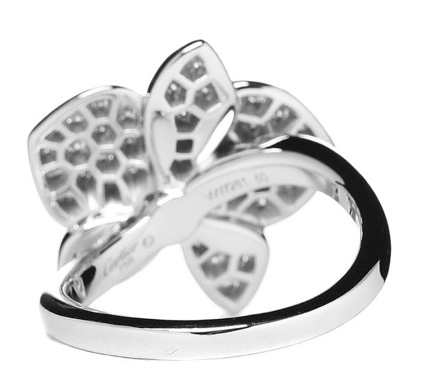 Cartier Diamond Large Caresse D’Orchidees Flower Ring Size 49/ 5