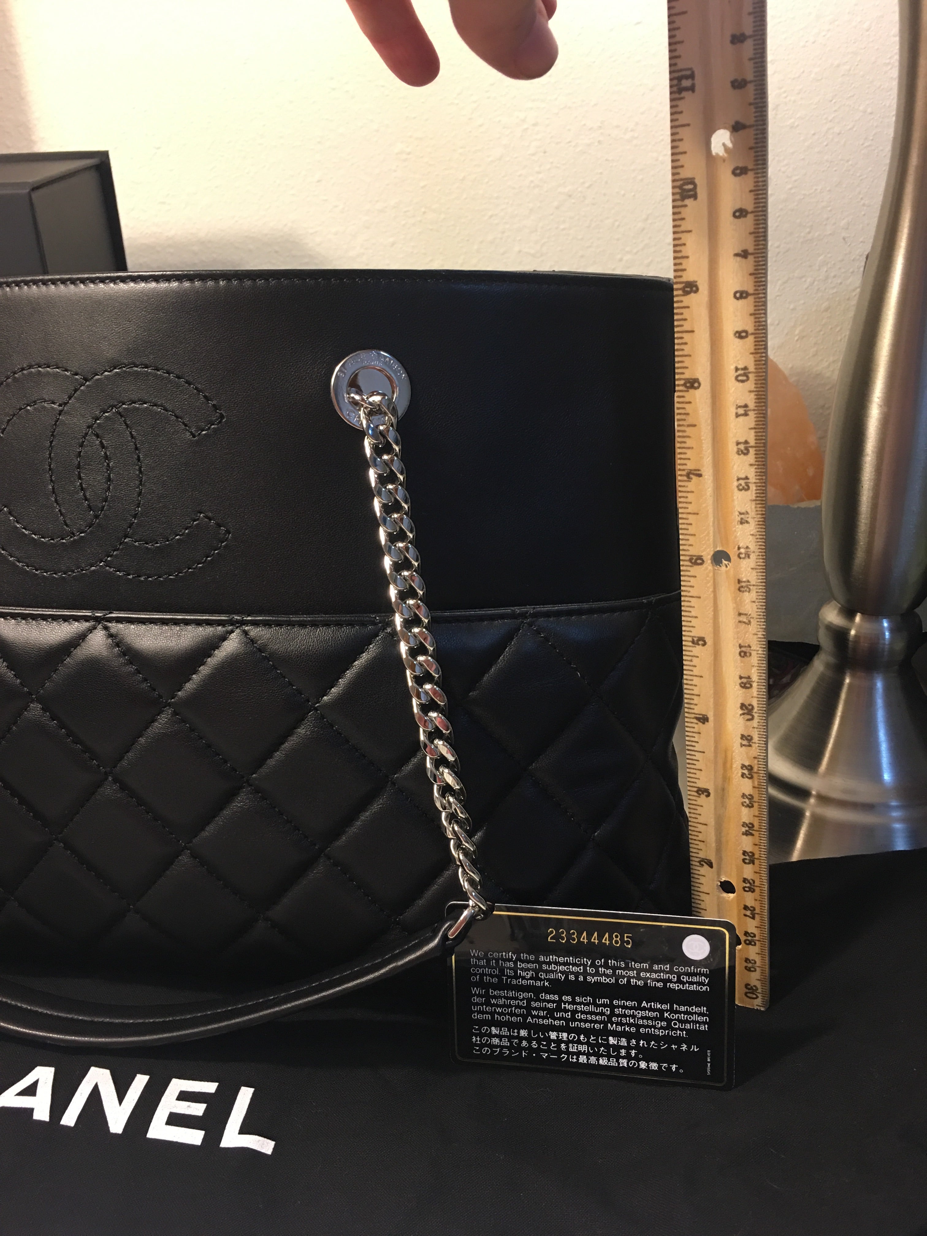CHANEL Timeless Shopper Tote Black Lambskin Matelasse Handbag