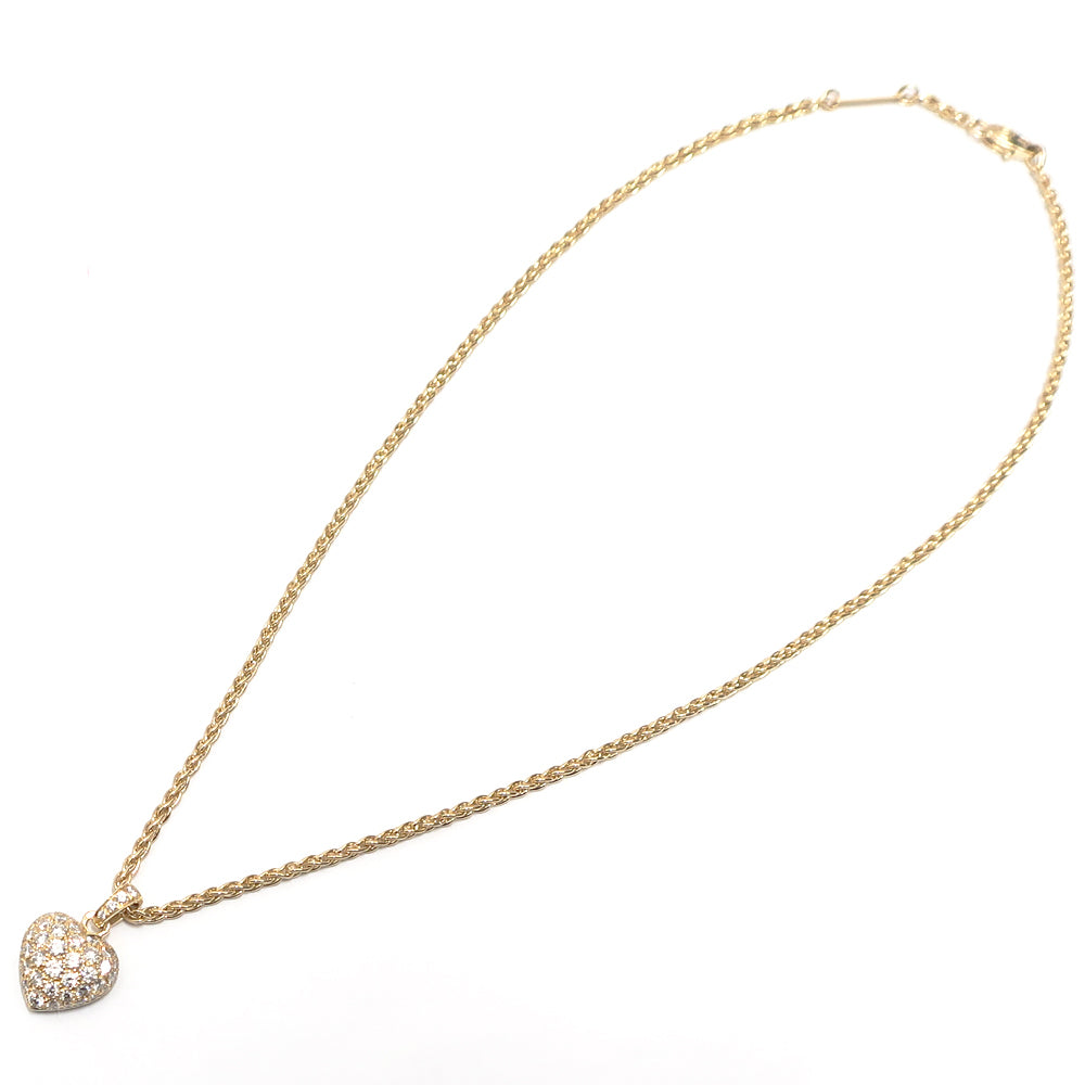 Cartier Diamond Puffy Heart 18Kt Yellow Gold Necklace