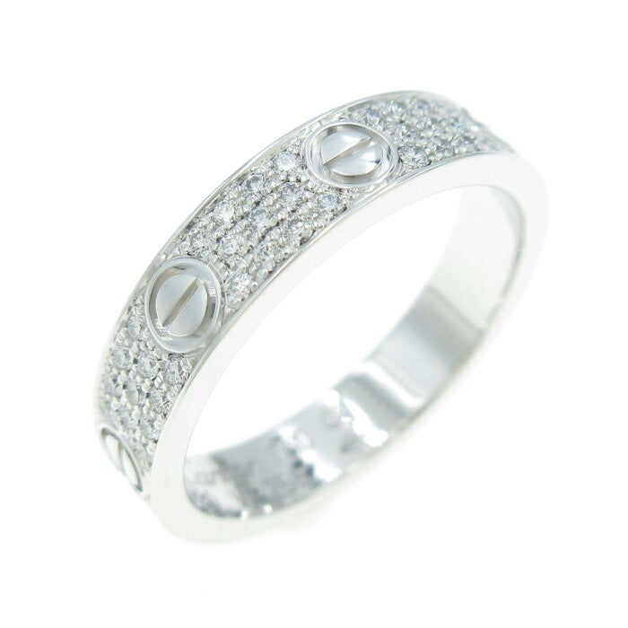 Reserved_ Cartier Mini /Wedding Diamond Paved 18KT White Gold Love Ring US 5