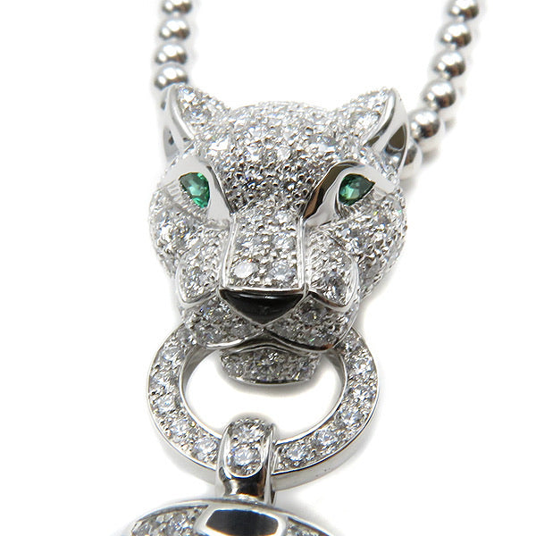 Cartier Diamond-Paved Panthere de Emerald Onyx Sautoir Tassel Nevklace