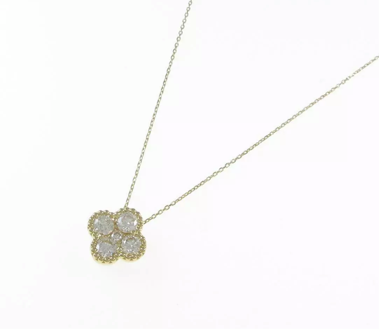 Diamond Clover 18KT Yellow Gold Necklace