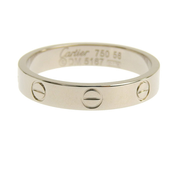 Cartier 18KT White Gold Mini/ Wedding Love Ring Size 56/ 7.5