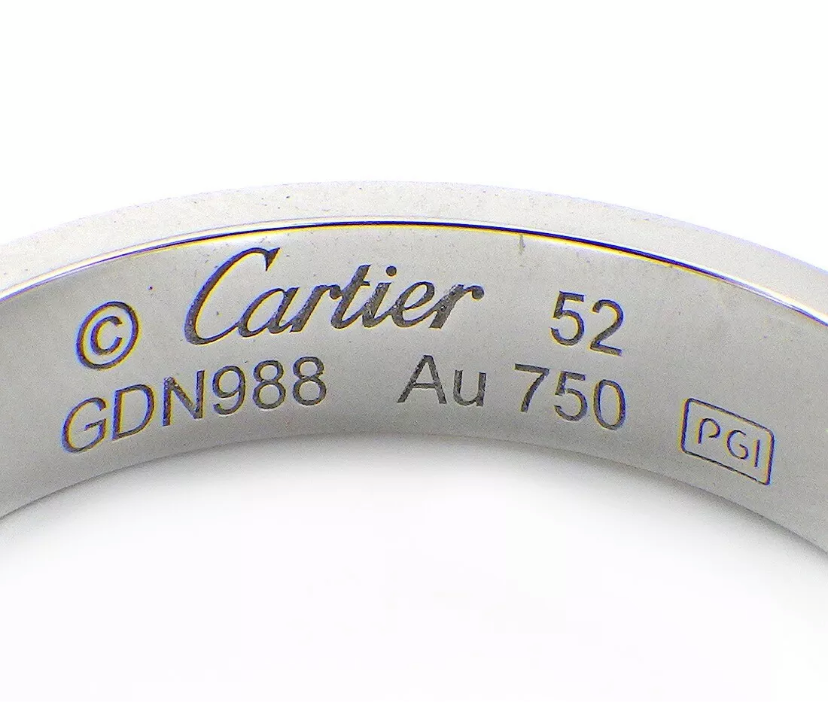 Cartier Mini /Wedding 1P Diamond 18KT Gold Ring #52 / 6