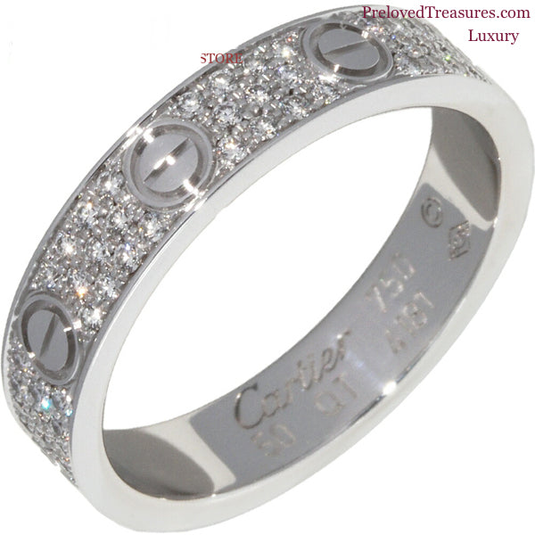 Cartier Diamond Paved 18KT White Gold Wedding Love Ring