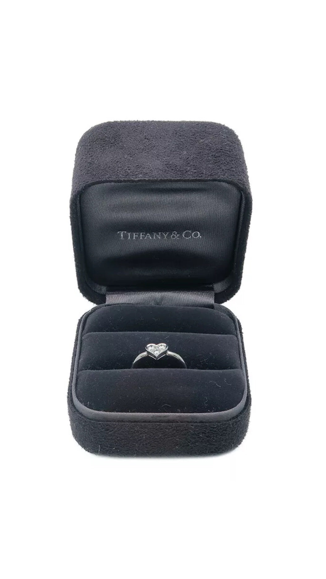 Tiffany & Co. PT950 Diamond Sentimental Heart Ring Sz 5