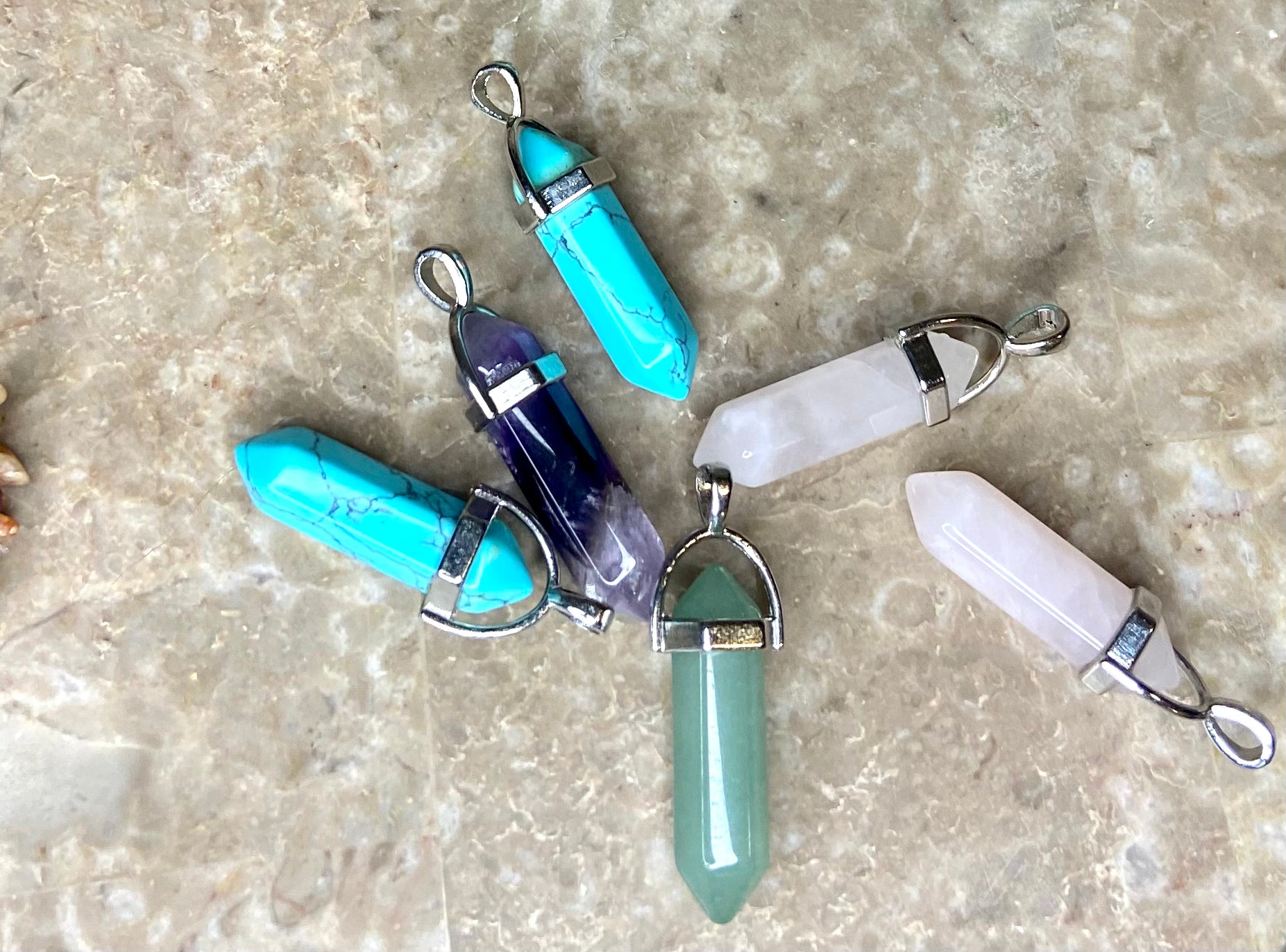 Bundle of Natural Stone Jewelry, Pendants, Turquoise, Amethyst, Druzy Reseller, Misc