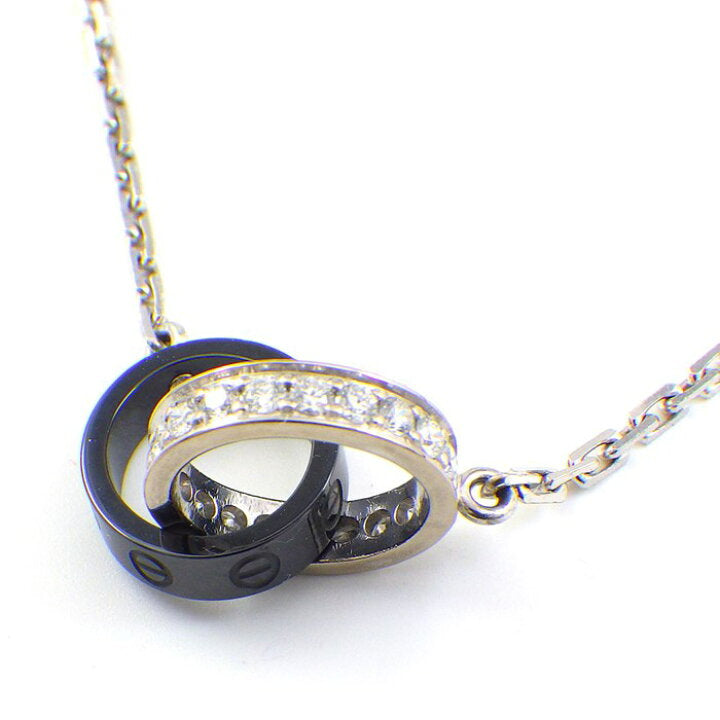 Cartier Baby Love Diamond Ceramic Ring Necklace