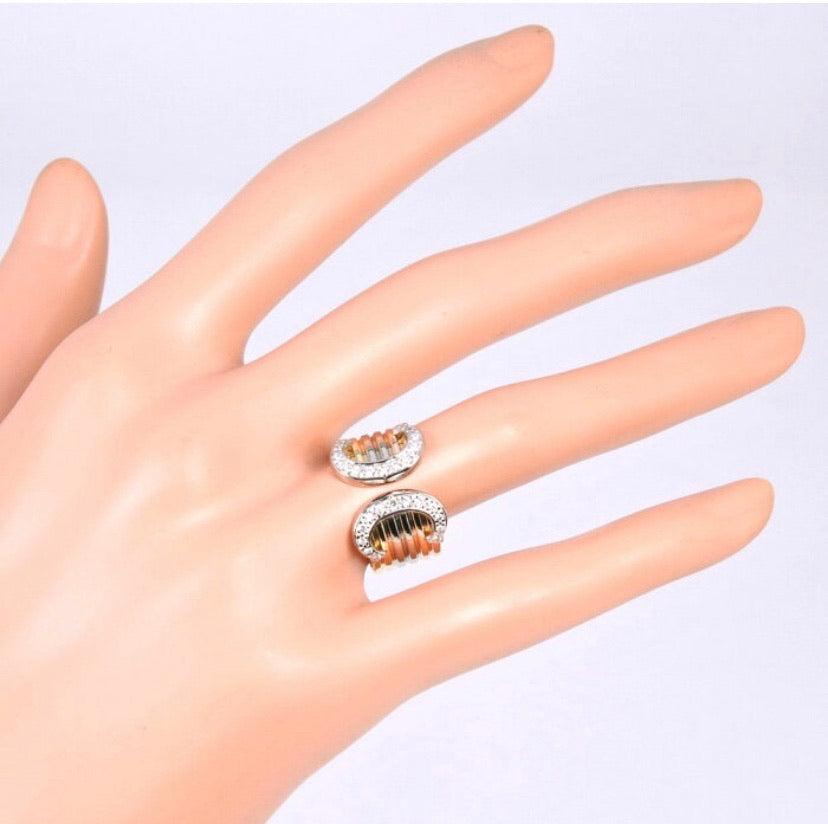 Cartier Wide Double 2C de 18KT Trinity Gold Ring #55/ US 7