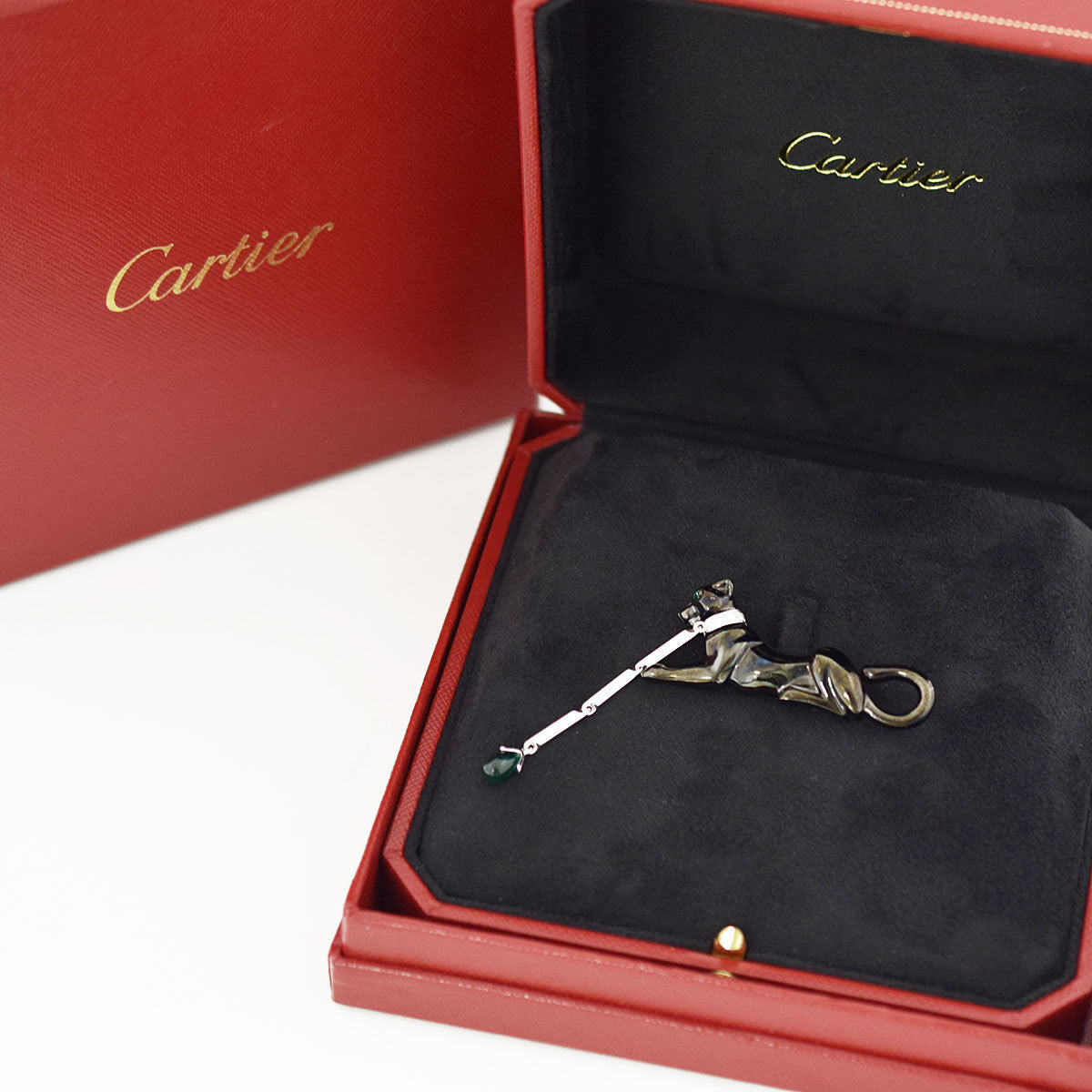 Cartier Diamond & Emerald Dame A La Panthere Brooch