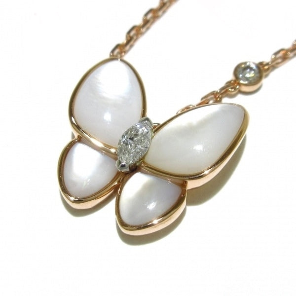 Van Cleef & Arpels Two Butterfly Diamond Rose Gold Necklace