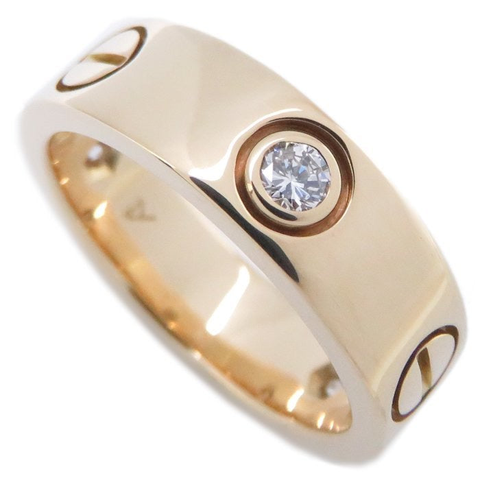 Cartier 3P Diamond 18KT Yellow Gold Love Ring #51