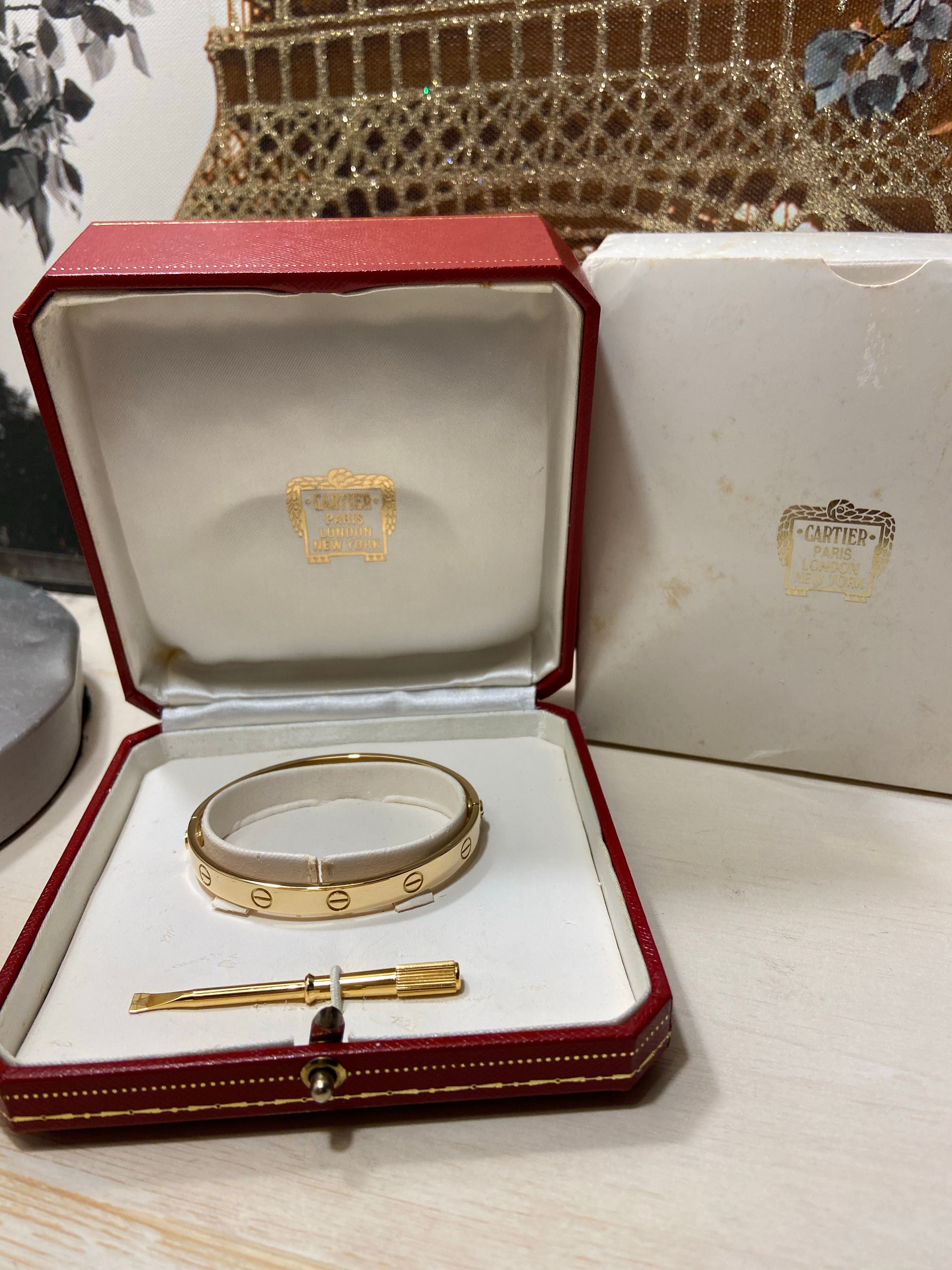 Cartier 18KT Yellow Gold Love Bracelet Size 17