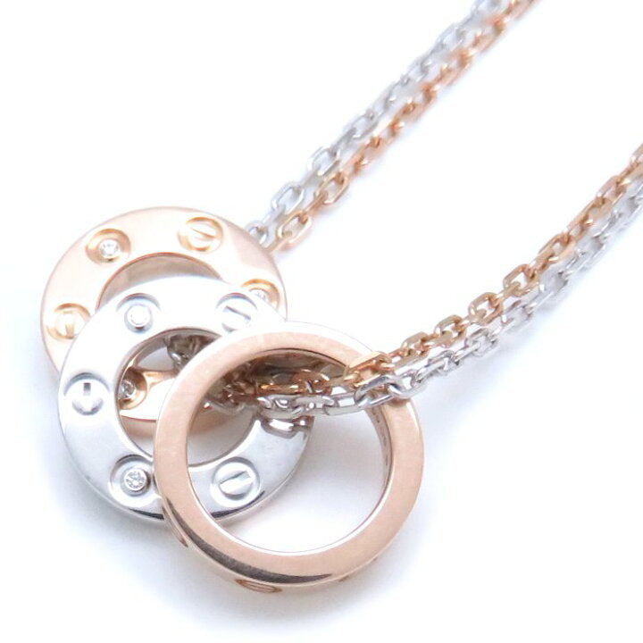 Cartier 6 Diamond Love Ring Pendant & Chain ~Necklace