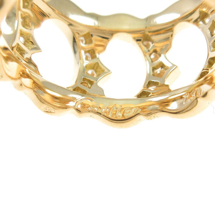 Cartier C de Cartier Diamond-Paved 18KT Yellow Gold Ring Size 5