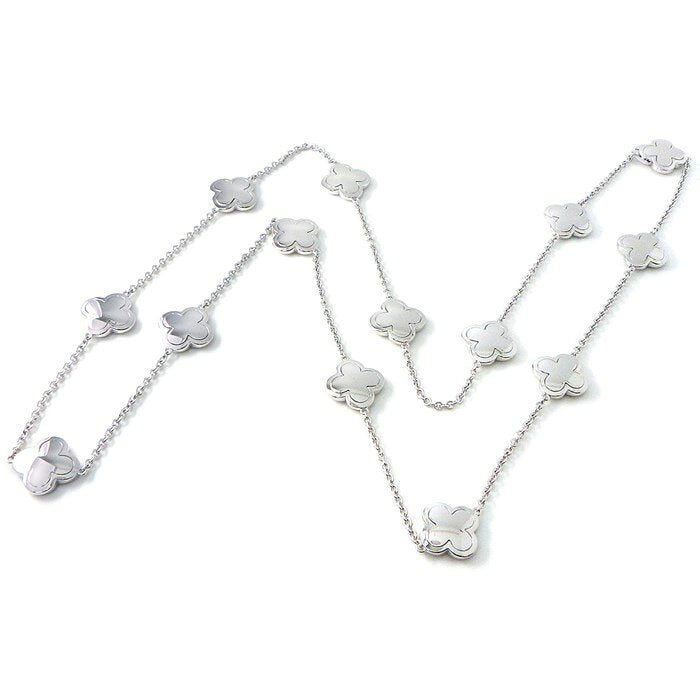 Van Cleef & Arpels Pure Alhambra 18KT White Gold 14-Motif Necklace